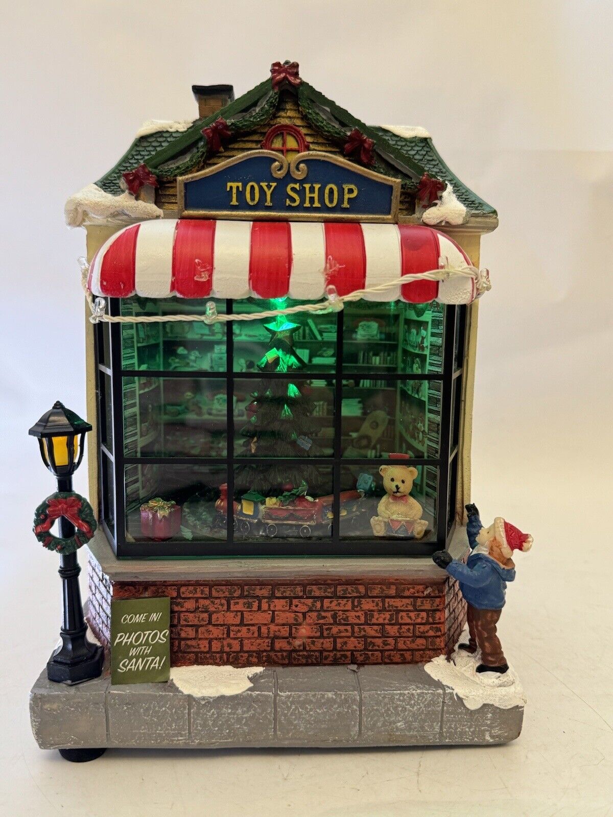 MOMENTS IN TIME 9.7”H Animated Toy Shop (Moving Tree) - LED Lights