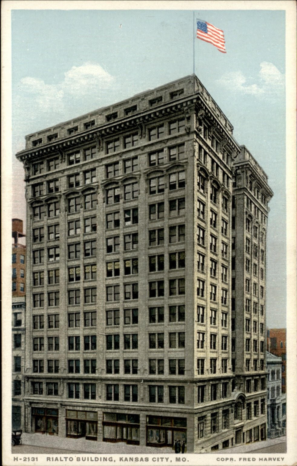 Rialto Building Kansas City MO vintage postcard c255
