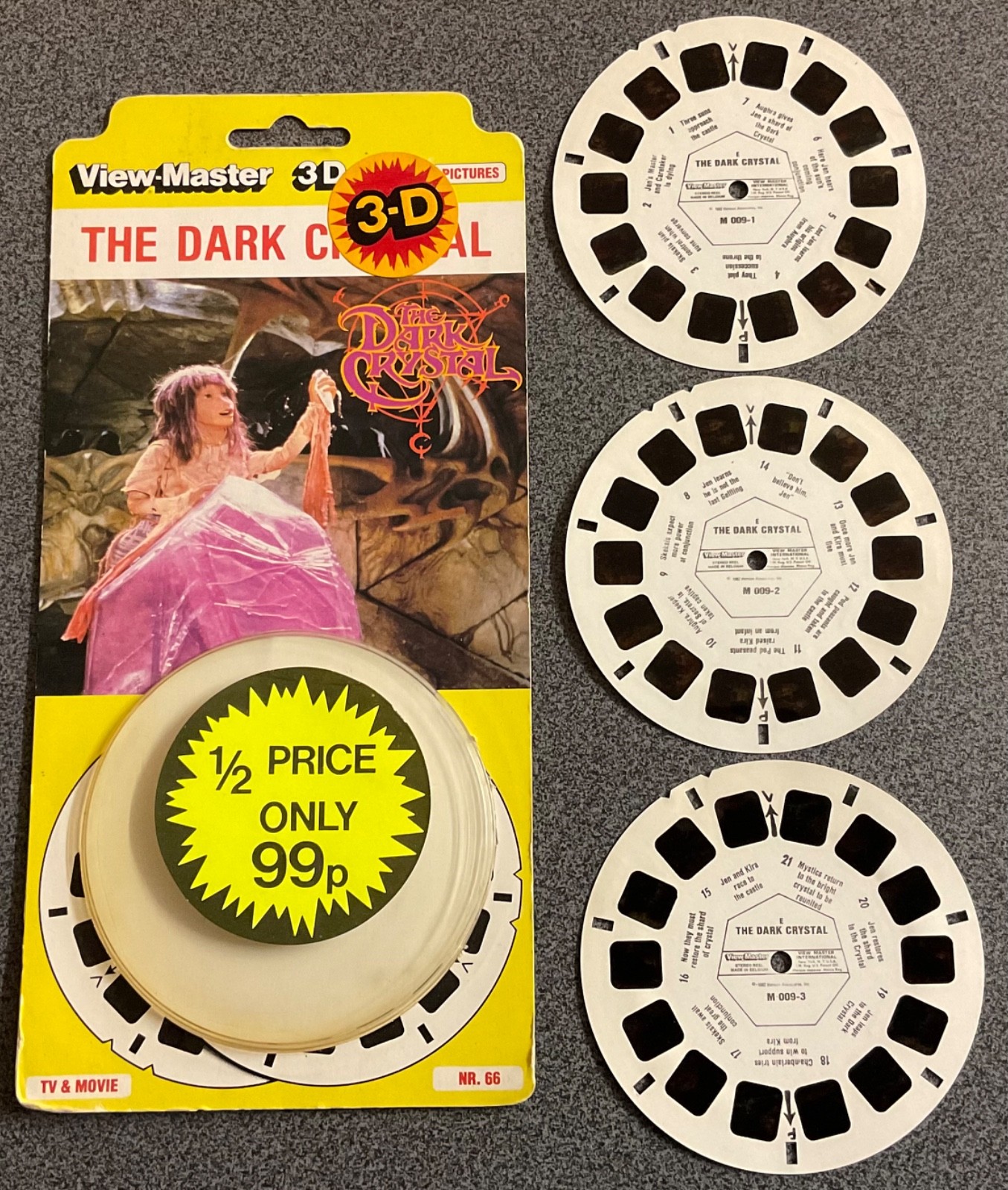 THE DARK CRYSTAL,RARE VIEW MASTER REELS,FULL SET IN TYCO CARD.M-009-1,2,3.EXCELL THE DARK CRYSTAL,RARE VIEW MASTER REELS,FULL SET IN TYCO CARD.M-009-1,2,3.EXCELL