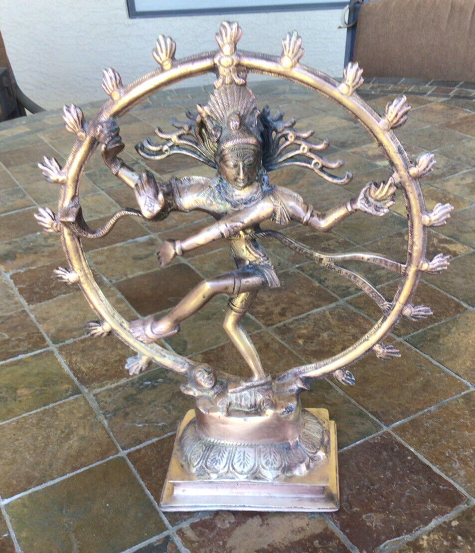 vintage bronze Nataraja Statue 14” Dancing Hindu God 7.5 Lb