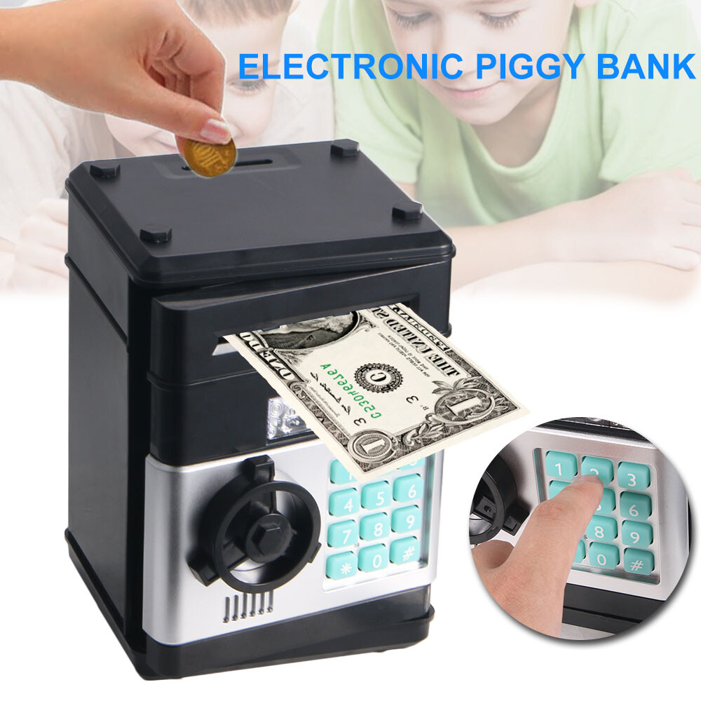 Mini Electronic Piggy Bank ATM Password Money Box Cash Coins Saving Kids Gift