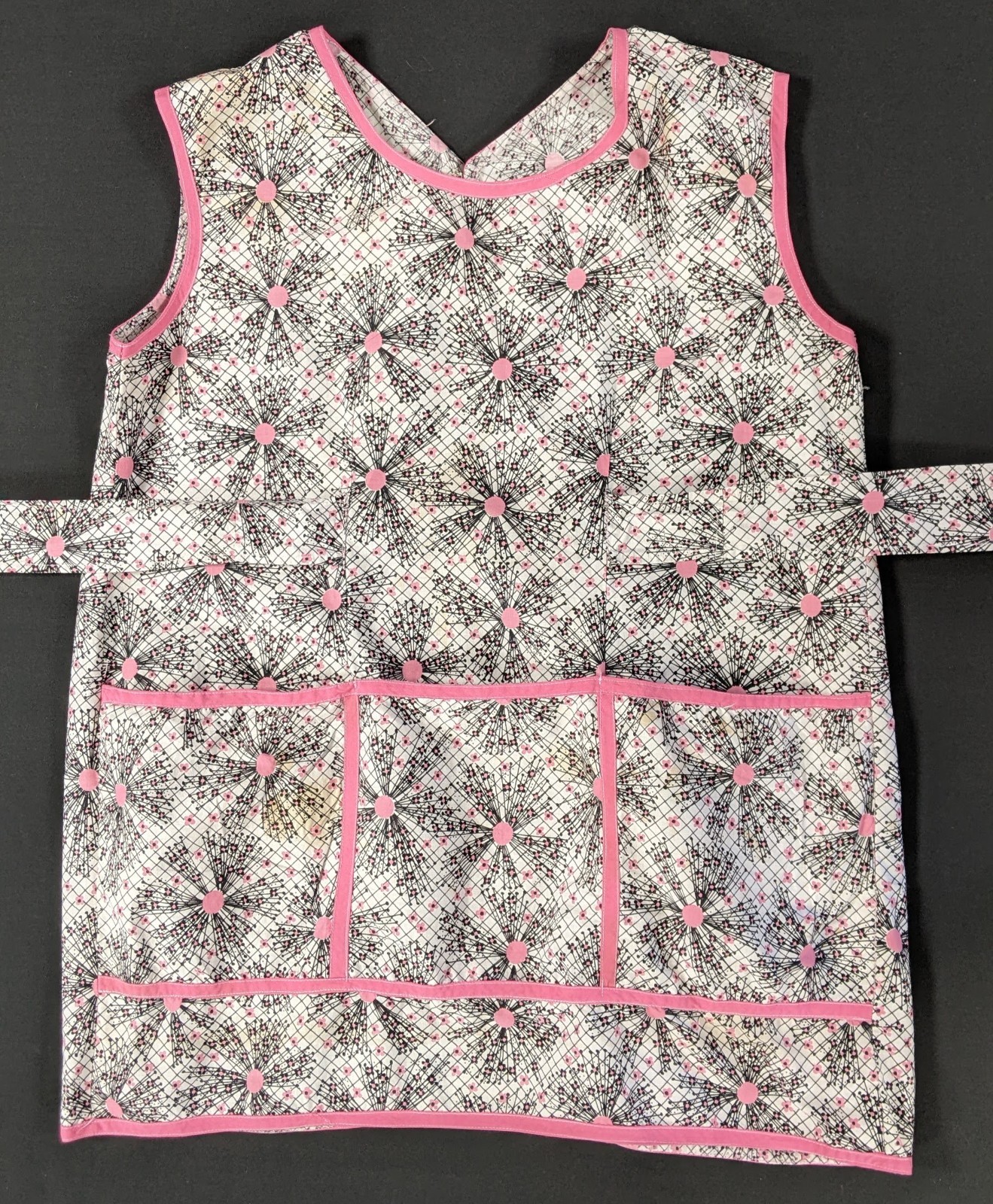Mid Century Atomic Homemade Vintage Kitchen Cotton Smock Apron Starburst Mid Century Atomic Homemade Vintage Kitchen Cotton Smock Apron Starburst