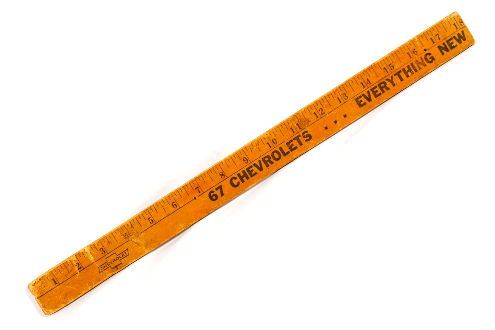 1967 Chevrolet Bowtie Advertising Ruler Yardstick Shickshinny PA Luzern Co