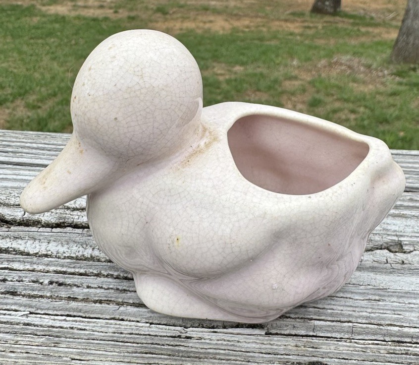 Vintage HAEGER? White Ivory Duck Planter