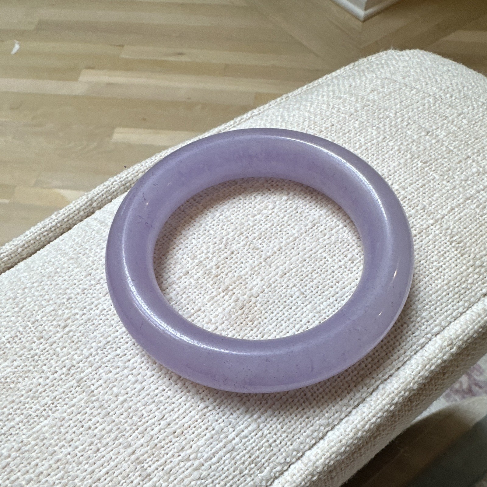Vintage Antique full Lavender Purple Jadeite Round Bangle Bracelet 57-58mm