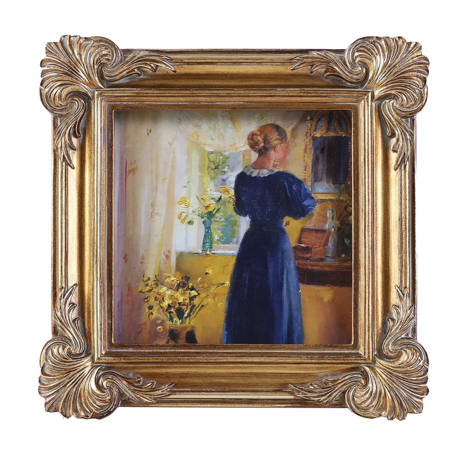 SIKOO 4x4 Vintage Picture Frames Small 4x4 Antique Ornate Picture Frame Square w SIKOO 4x4 Vintage Picture Frames Small 4x4 Antique Ornate Picture Frame Square w