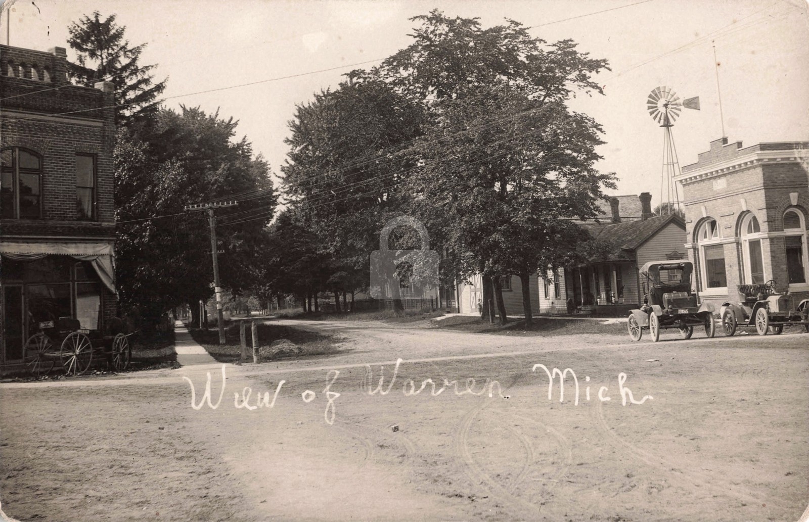 Street View Warren MI Michigan 1914 RPPC Photo Postcard COPY Street View Warren MI Michigan 1914 RPPC Photo Postcard COPY