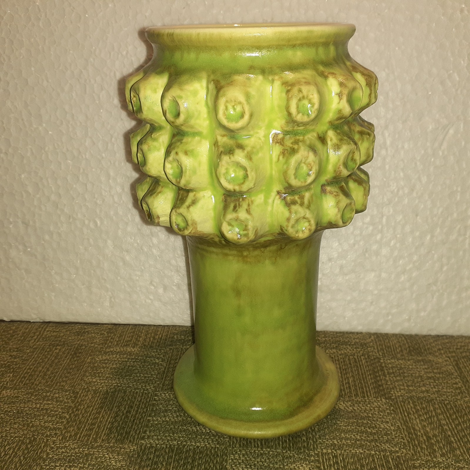 WoW Royal Haeger VERY HTF Vase MCM Raised Nodules & Rare Glaze EXCEPTIONAL Pc.
