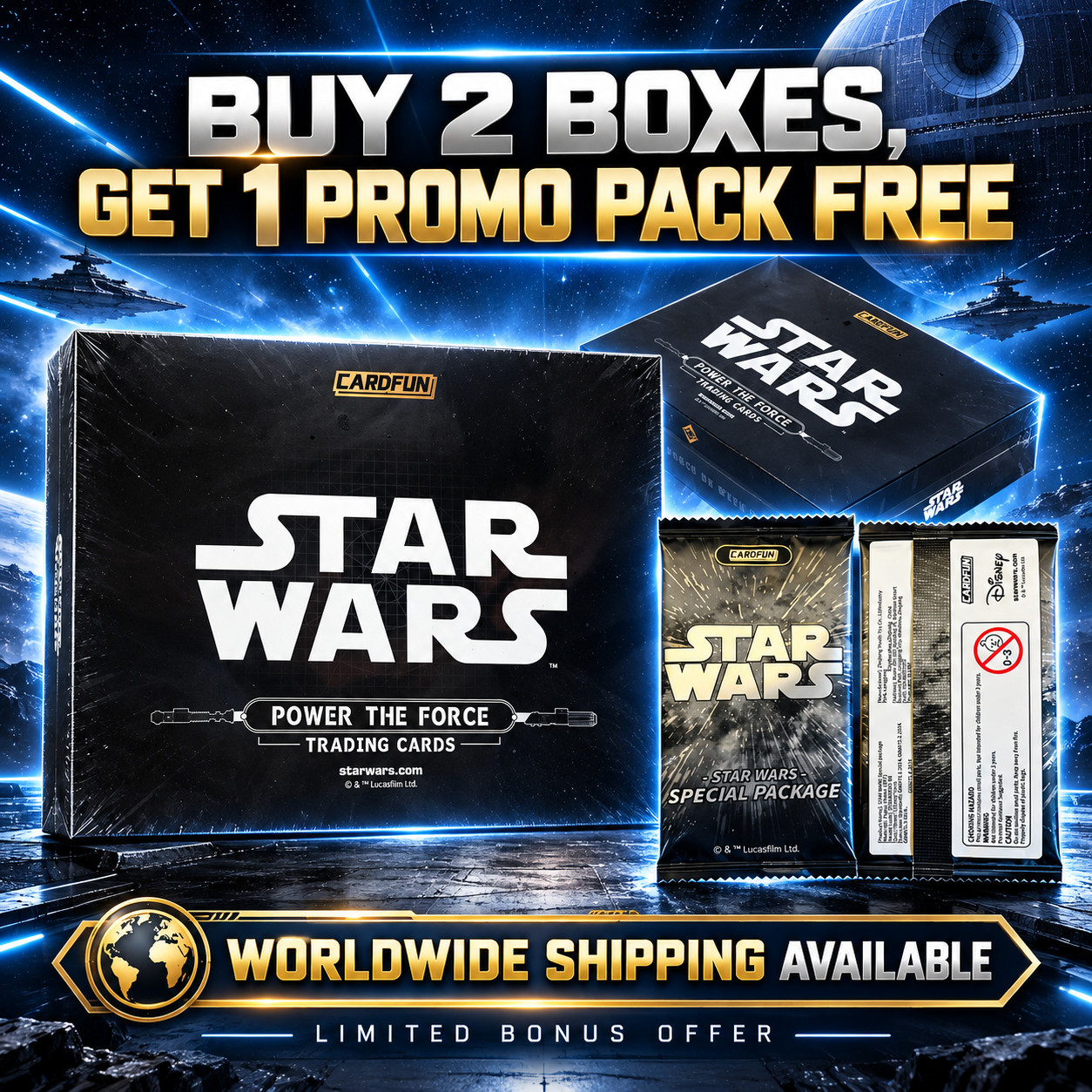 2025 CardFun Star Wars Power The Force Sealed Hobby Box Trading Cards + Promo