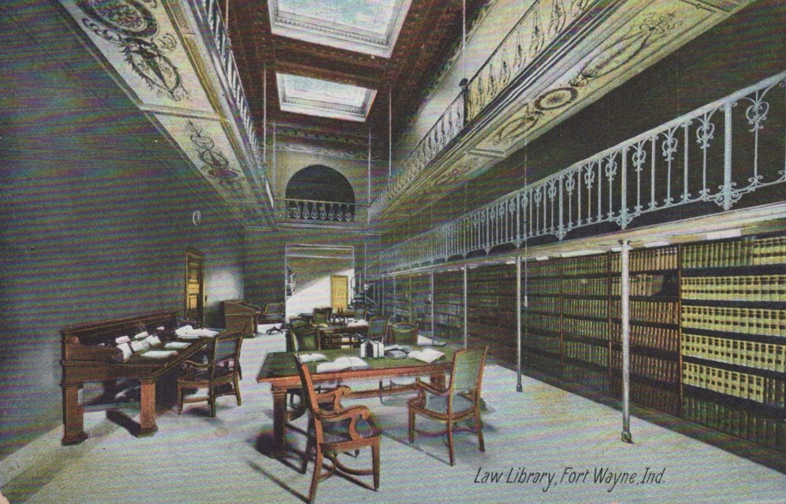 FORT WAYNE, IND. POSTCARD Law Library, Interior View, 1907 FORT WAYNE, IND. POSTCARD Law Library, Interior View, 1907