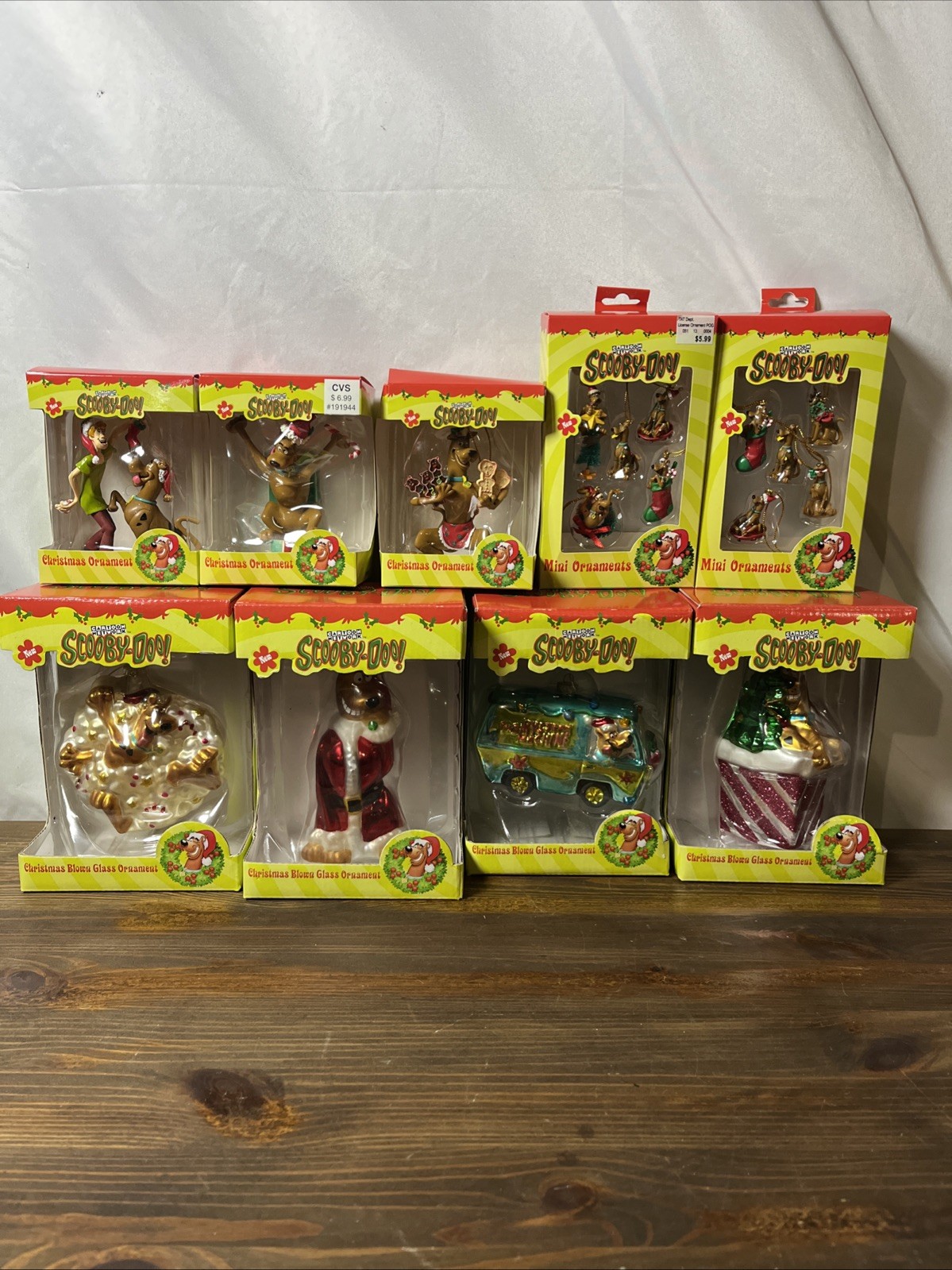 Vintage Scooby Doo Christmas Tree Ornament Lot Of 9 Unopened