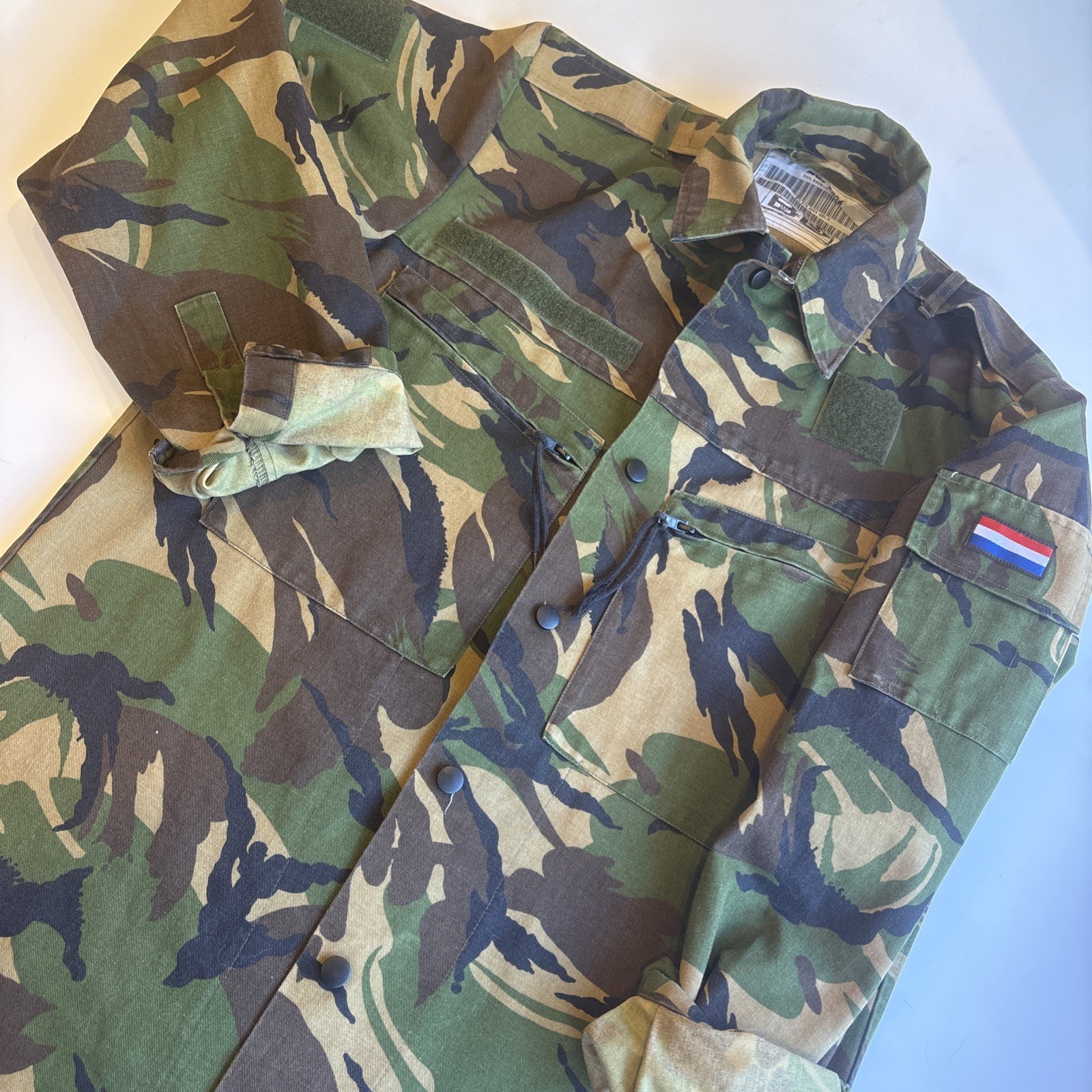 Vintage Dutch Army Jacket Mens MEDIUM Camouflage Field Coat Netherlands Flag Vintage Dutch Army Jacket Mens MEDIUM Camouflage Field Coat Netherlands Flag
