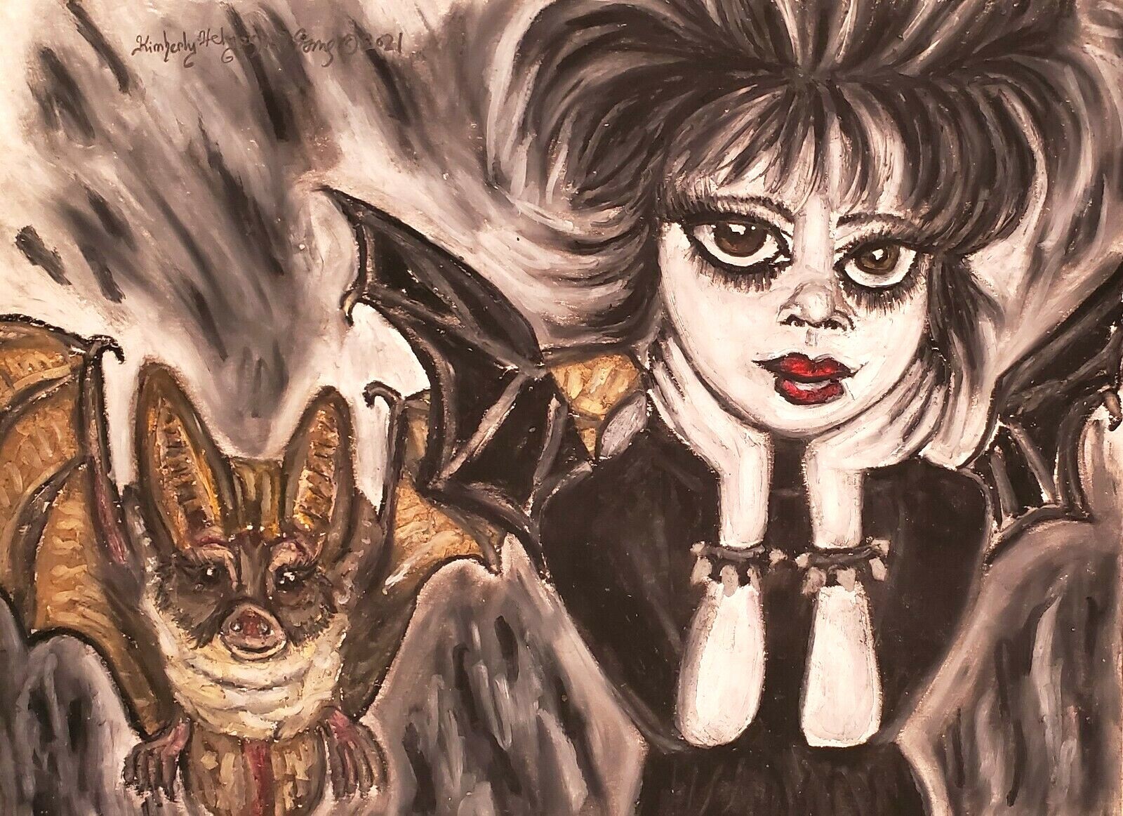 80's Goth Faery Art Print 4 x 6 Gothic Collectible Bat Wings Fairy The Cure