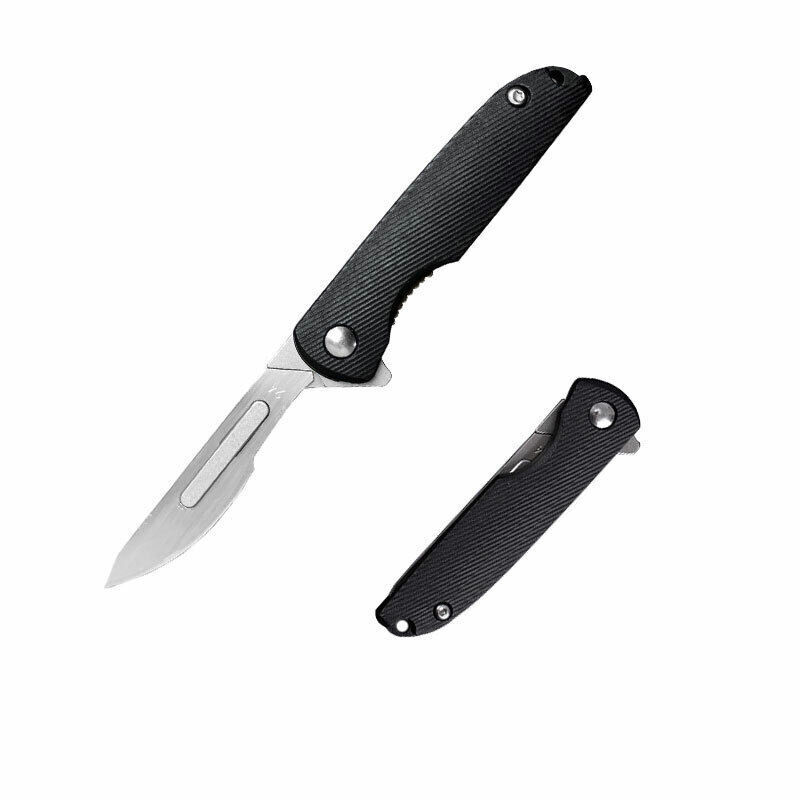 Outdoor Pocket Utility Knife EDC Keychain Scalpel Carve Knife with 10 Blade