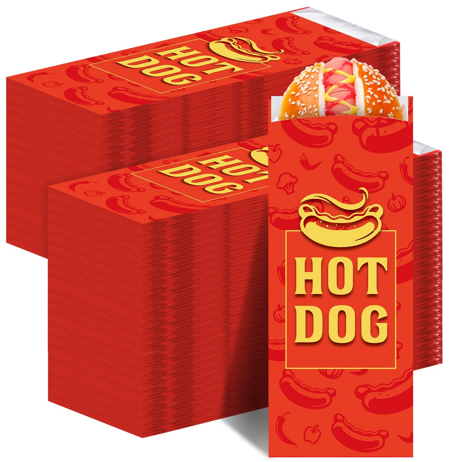 Eaasty 300 Pcs Hot Dog Wrappers Red Foil Hot Dog Sleeves Keep Food And Non Eaasty 300 Pcs Hot Dog Wrappers Red Foil Hot Dog Sleeves Keep Food And Non