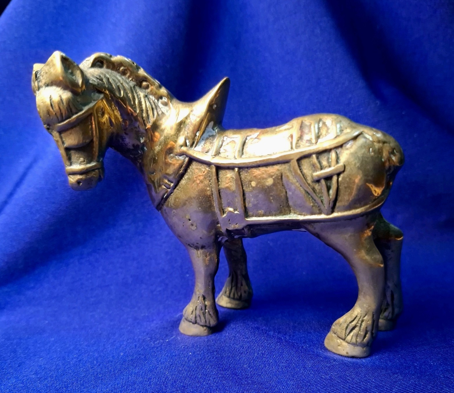 Vintage Solid Brass Horse Figurine 3.75