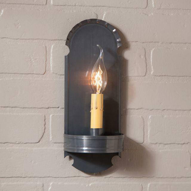 Fireplace Wall Sconce Light in Country Tin - Primitive Tin Wall Sconce Light