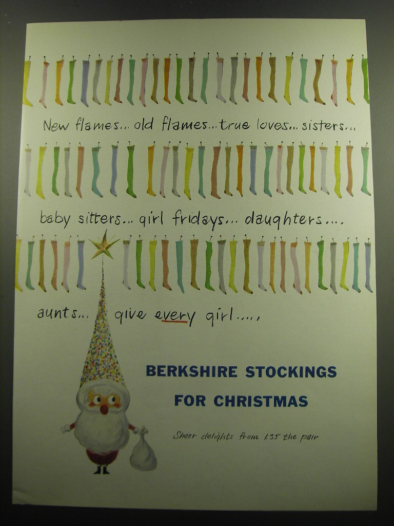 1958 Berkshire Stockings Ad - New flames.. old flames.. true loves.. sisters.. 1958 Berkshire Stockings Ad - New flames.. old flames.. true loves.. sisters..