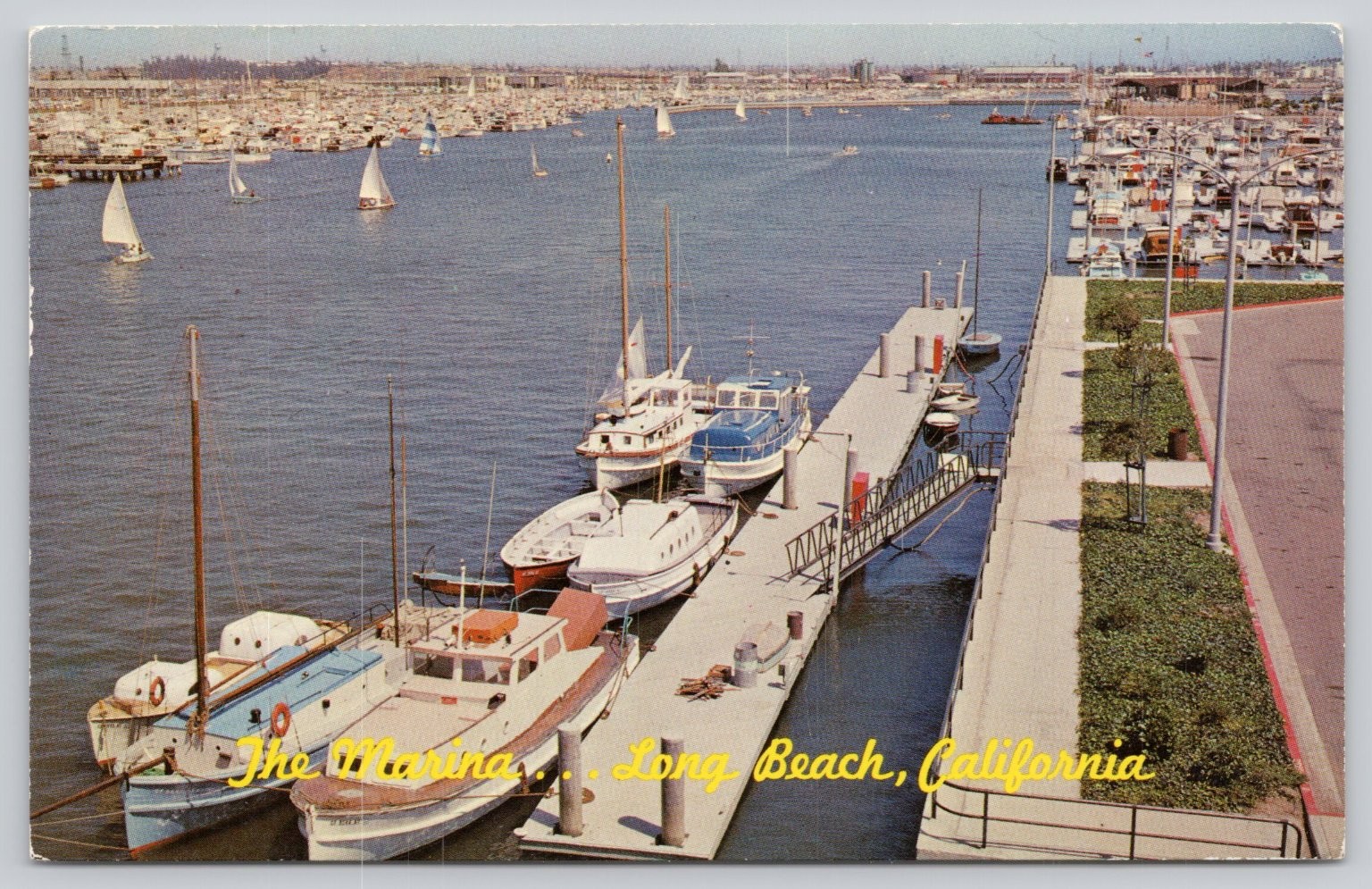 Vintage Long Beach California Marina Postcard 1970 - H.S. Crocker Vintage Long Beach California Marina Postcard 1970 - H.S. Crocker
