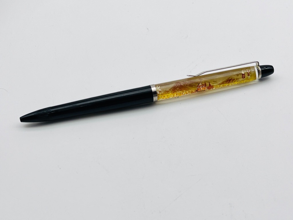 Vintage Black Floaty Pen Kitzbuhel Tyrol Austria Mountain Tram Liquid Filled