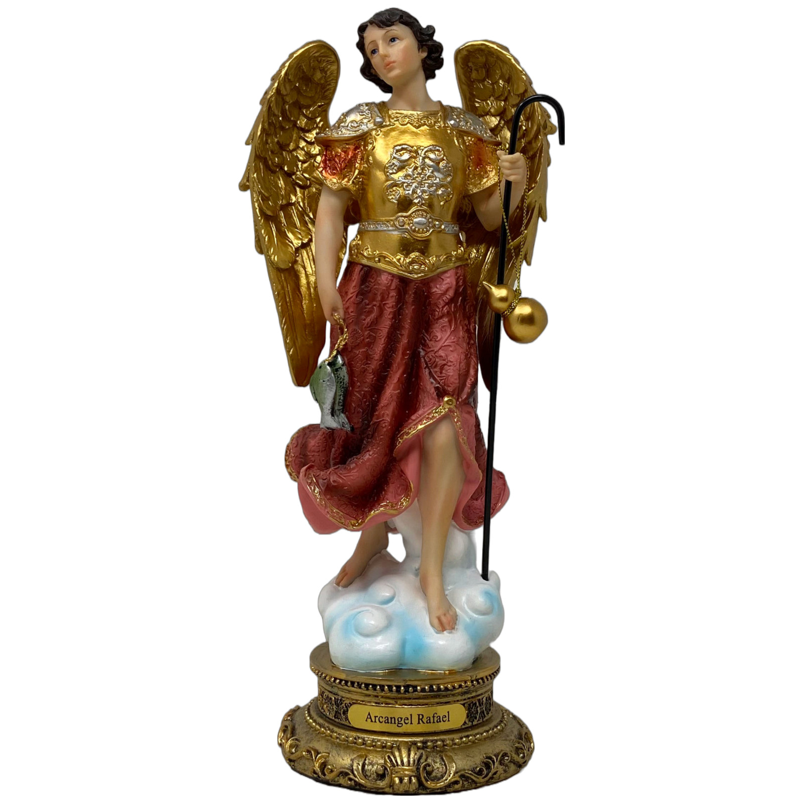 Arcángel San Rafael  13 Inch Resin Statue Finely Finished Archangel 2921