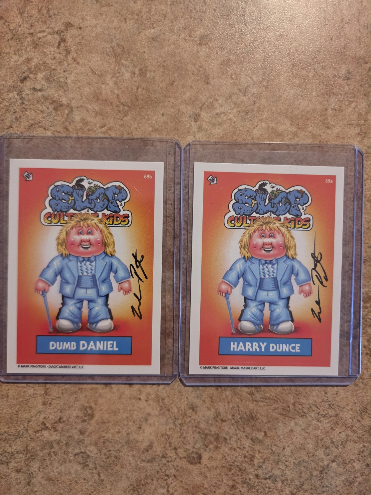 Jeff Daniels Dumb  Dumber Harry Slop Culture Gpk spoof signed by artist 69a 69b