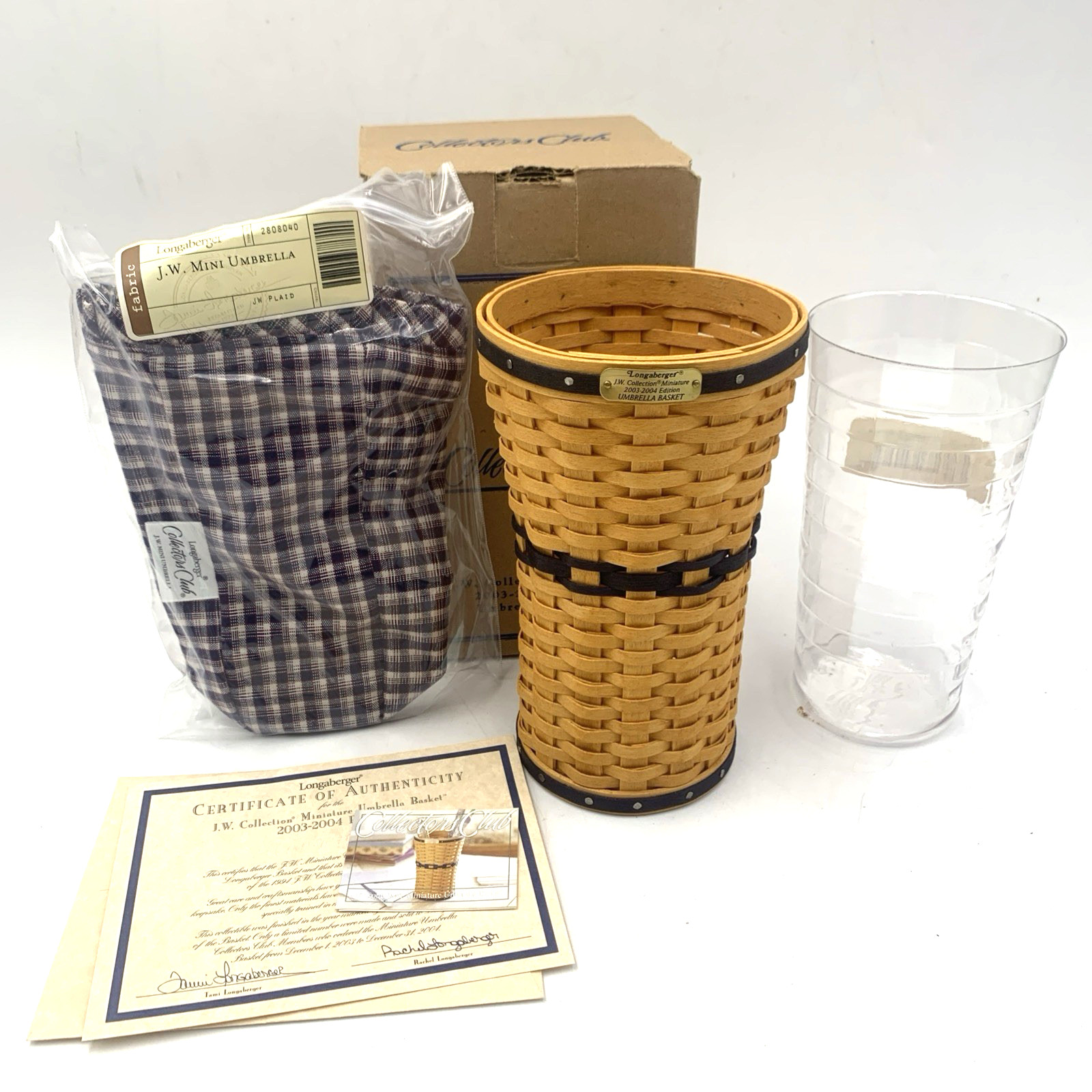 Longaberger Mini Umbrella Basket – 2003–2004 Collectors Club J.W. Collection NEW