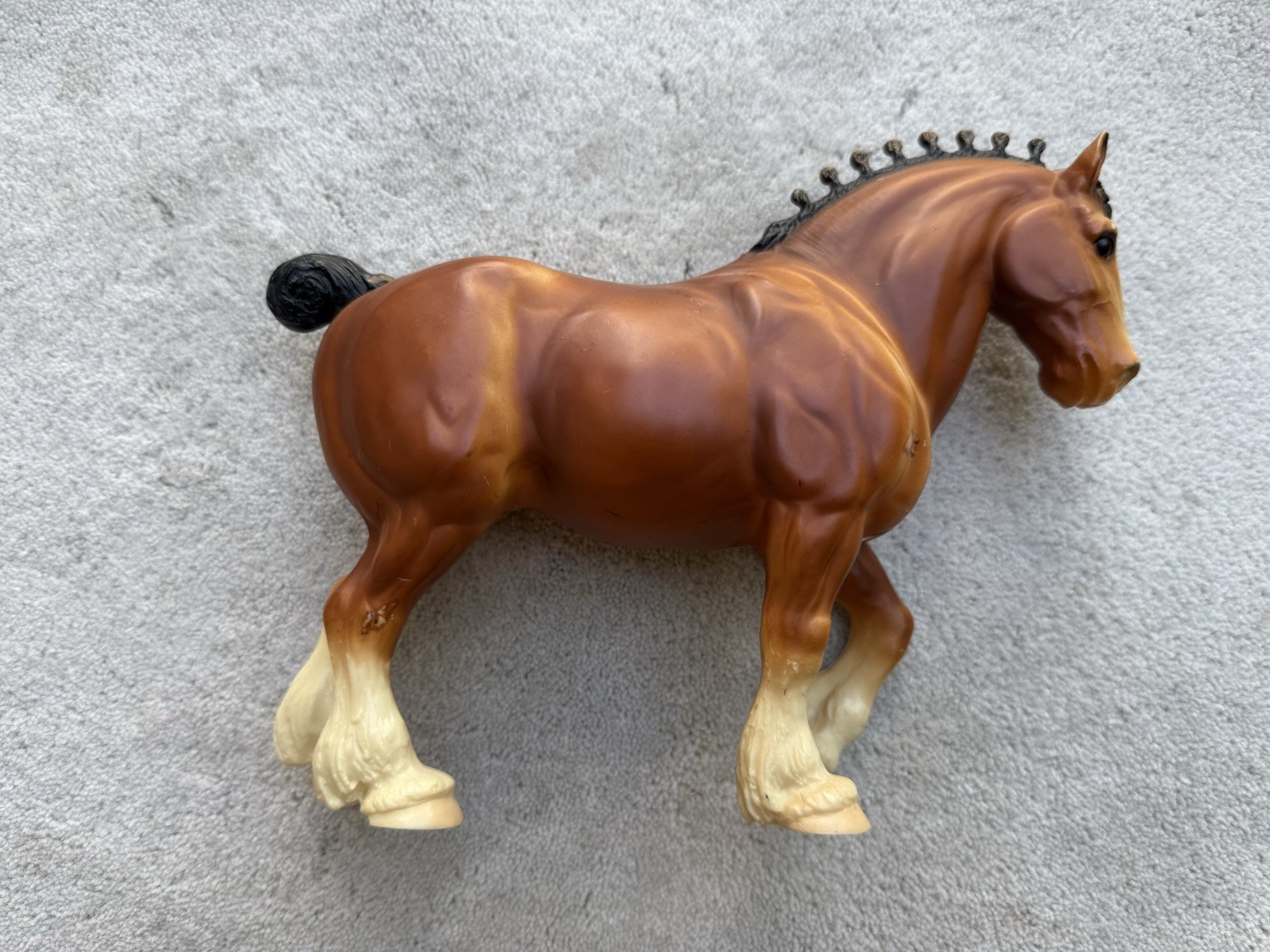 NICE Vintage Breyer Horse #80 Chestnut Clydesdale Stallion GOLD BOBS Draft 1970s