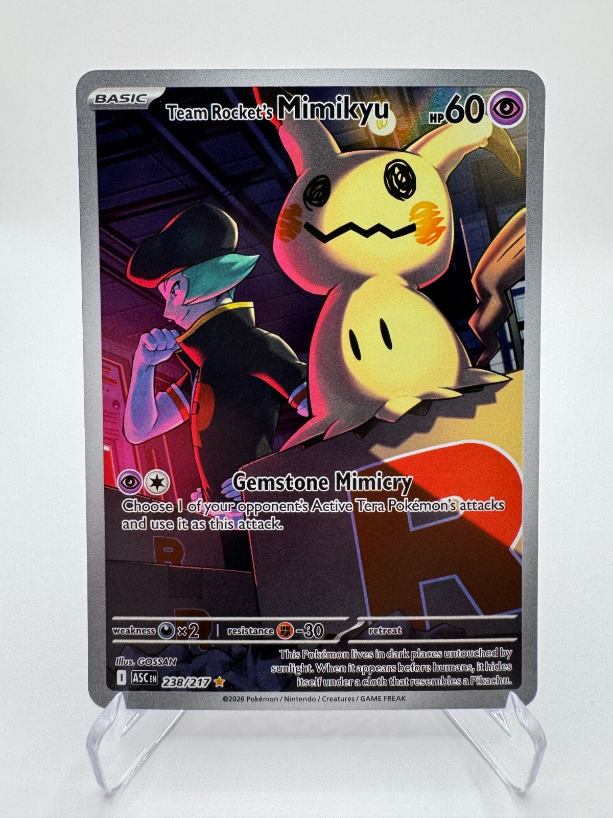 Team Rocket\'s Mimikyu 238/217 IR - Pokémon TCG Ascended Heroes (2026) NM