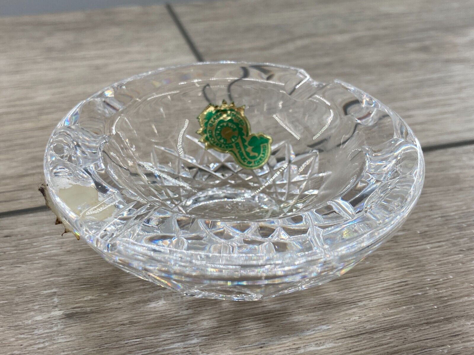 Waterford Pressed Textured Cut Crystal Glass Bowl Ashtray Jewish Star Ireland