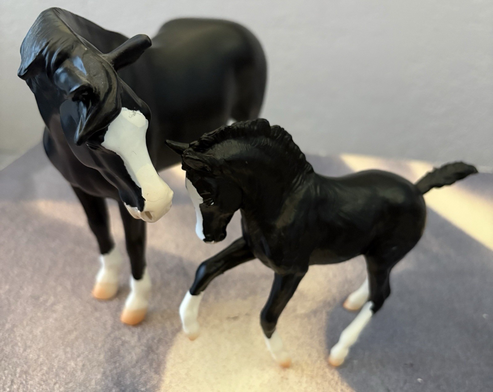 SET Breyer Trad.  #1857 NISTAR & ETHEL:  Champ Black Welsh Pony Mare & Foal- EXC