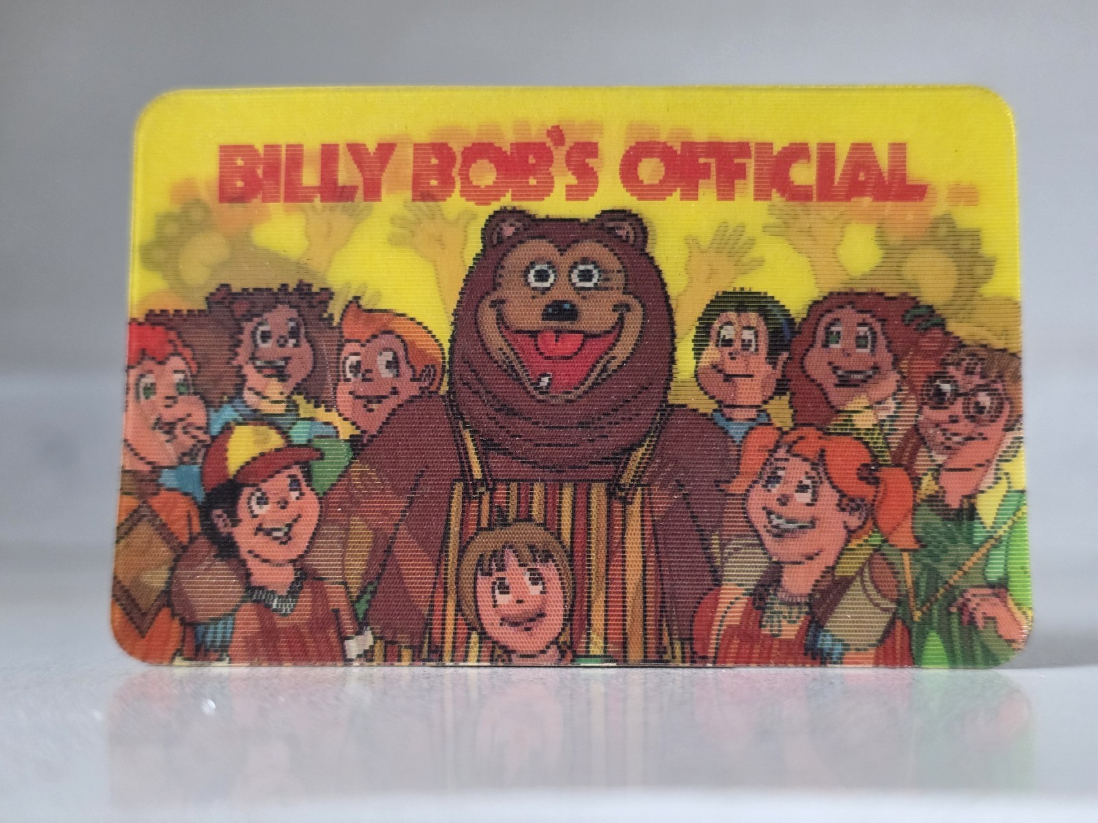 RARE Vintage 1984 Showbiz Pizza Billy Bob\'s Official Fan Club 3D Motion Card RARE Vintage 1984 Showbiz Pizza Billy Bob\'s Official Fan Club 3D Motion Card