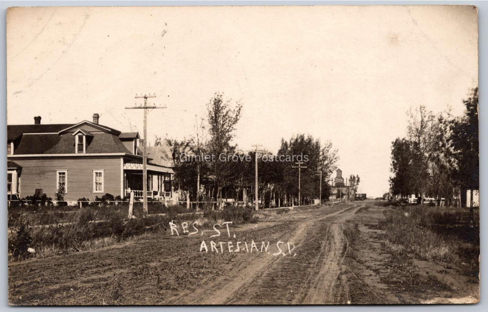 RPPC 1912 Dirt Road Scene Artesian South Dakota Rare ANTIQUE Postcard 8500 RPPC 1912 Dirt Road Scene Artesian South Dakota Rare ANTIQUE Postcard 8500