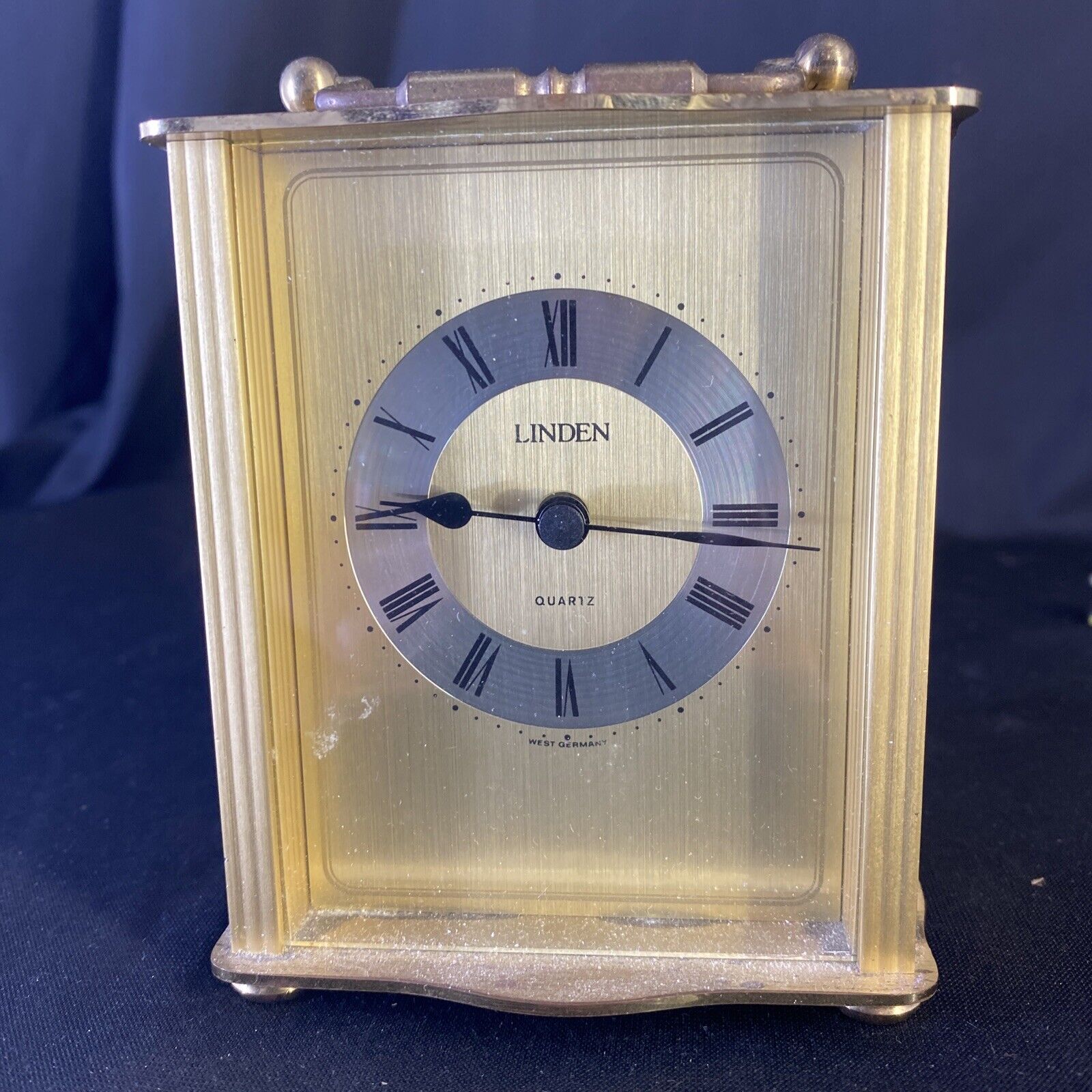 Linden Quartz Alarm Desk Clock 3x4 Japan Brass
