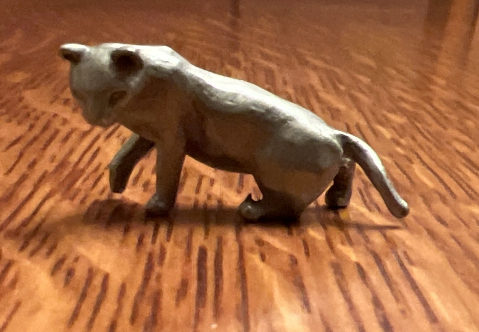 VTG Miniature Pewter Pouncing Cat Animal Figurine Rawcliffe  Excellent Condition