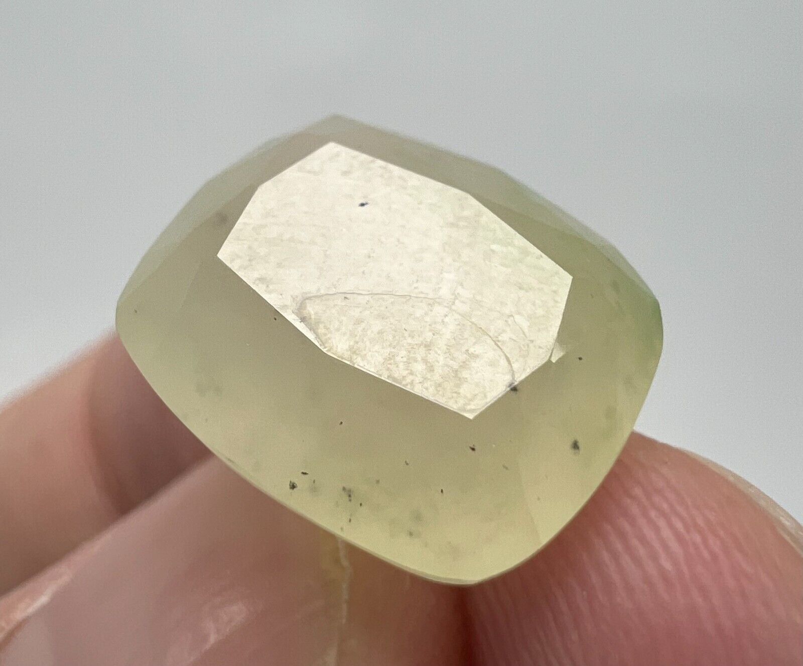 13.10 CT. Ultra Rare White Grossular Garnet with Green Dot Inclusion @Mohmand