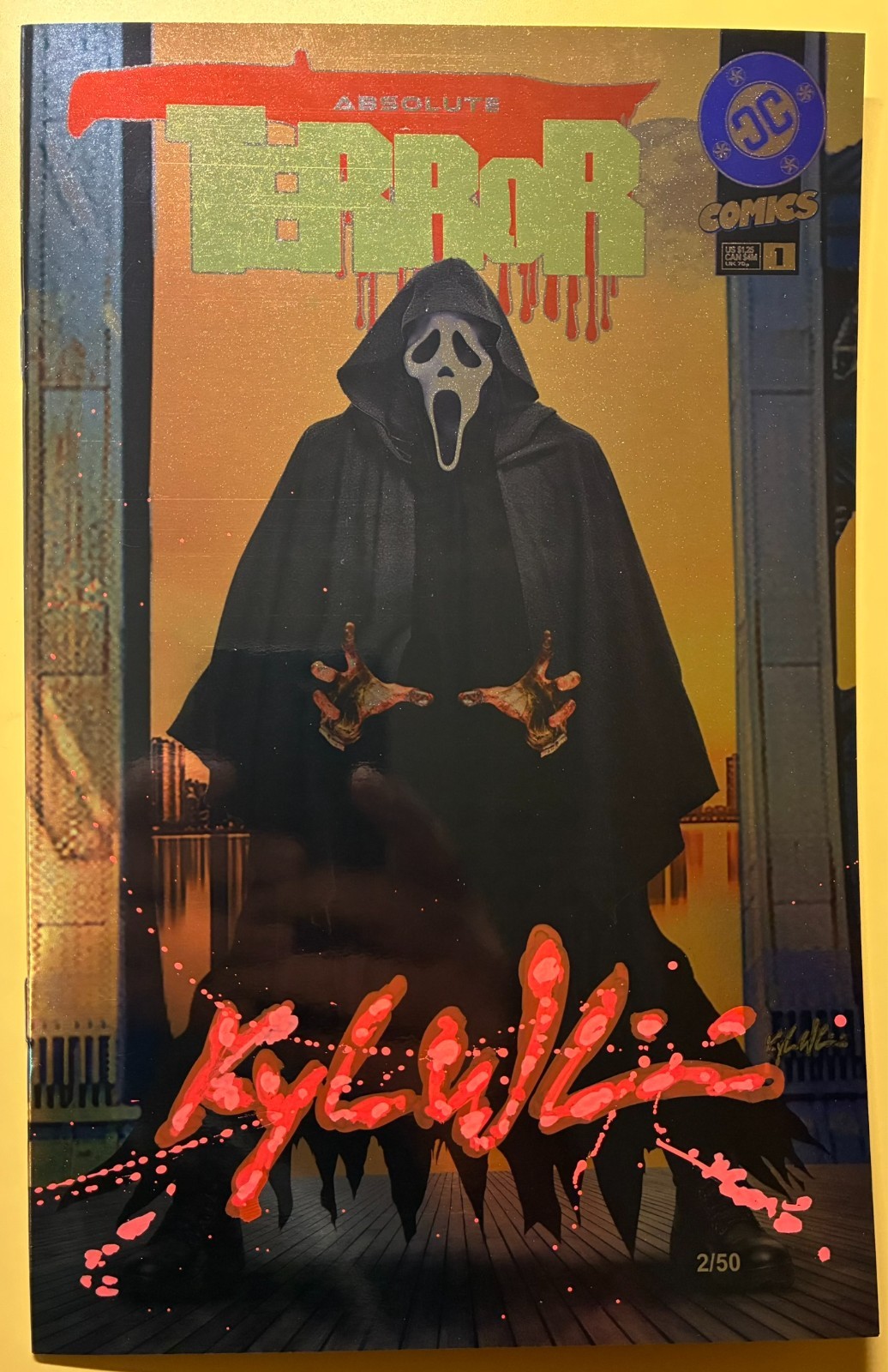 ABSOLUTE TERROR FOIL GHOSTFACE ABSOLUTE BATMAN HOMAGE LTD 50 KYLE WILLIS COA