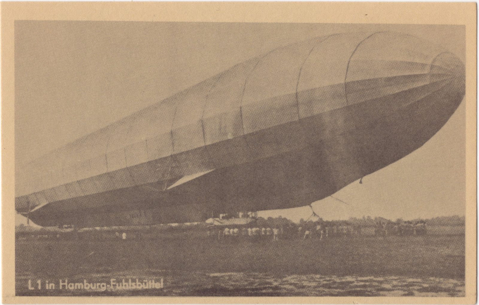 German Navy Zeppelin L1 Photo Postcard Hamburg-Fuhlsbuttel Airship Unused 1913