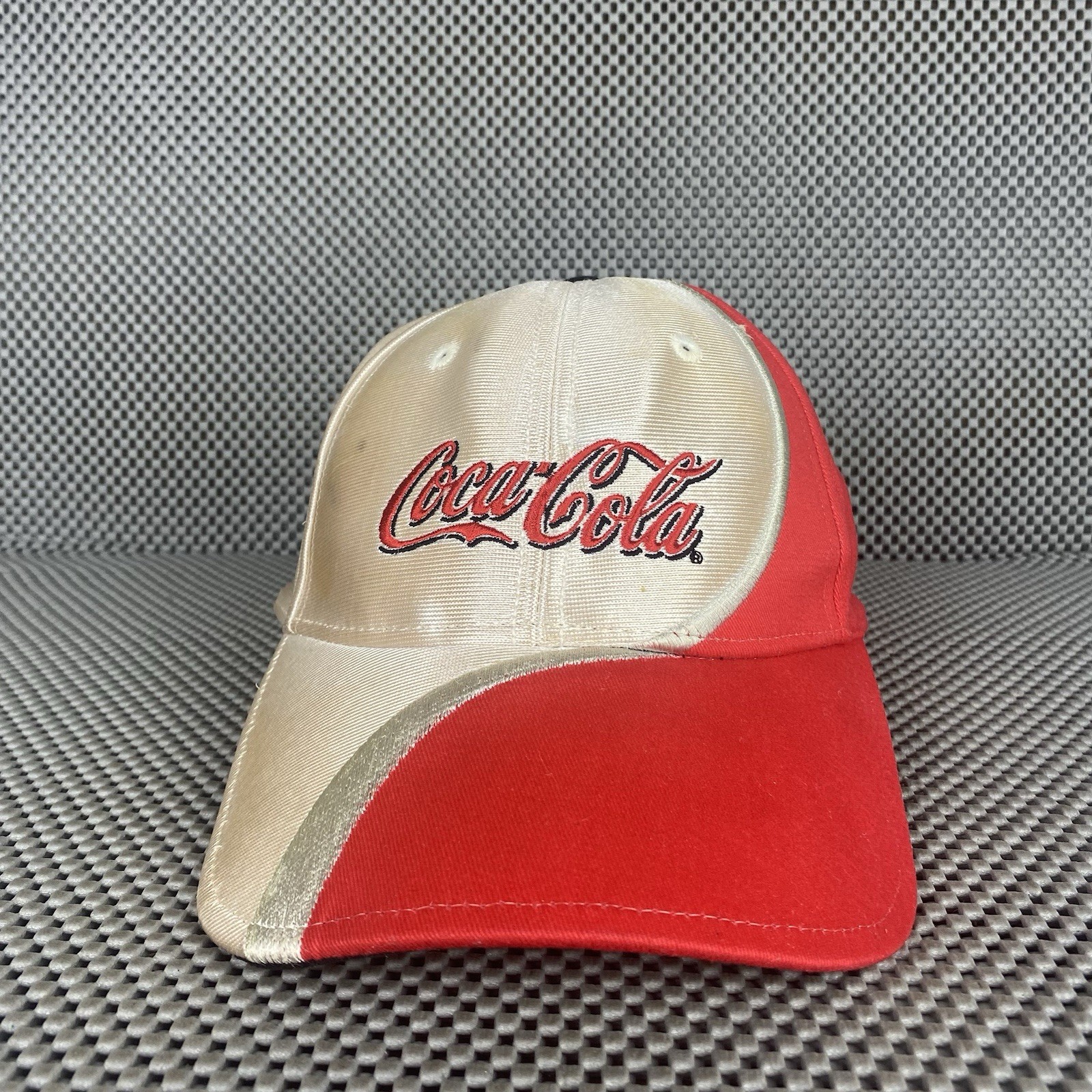 Coca Cola Hat Cap Adult One Size White Red Strap Back Logo Adjustable