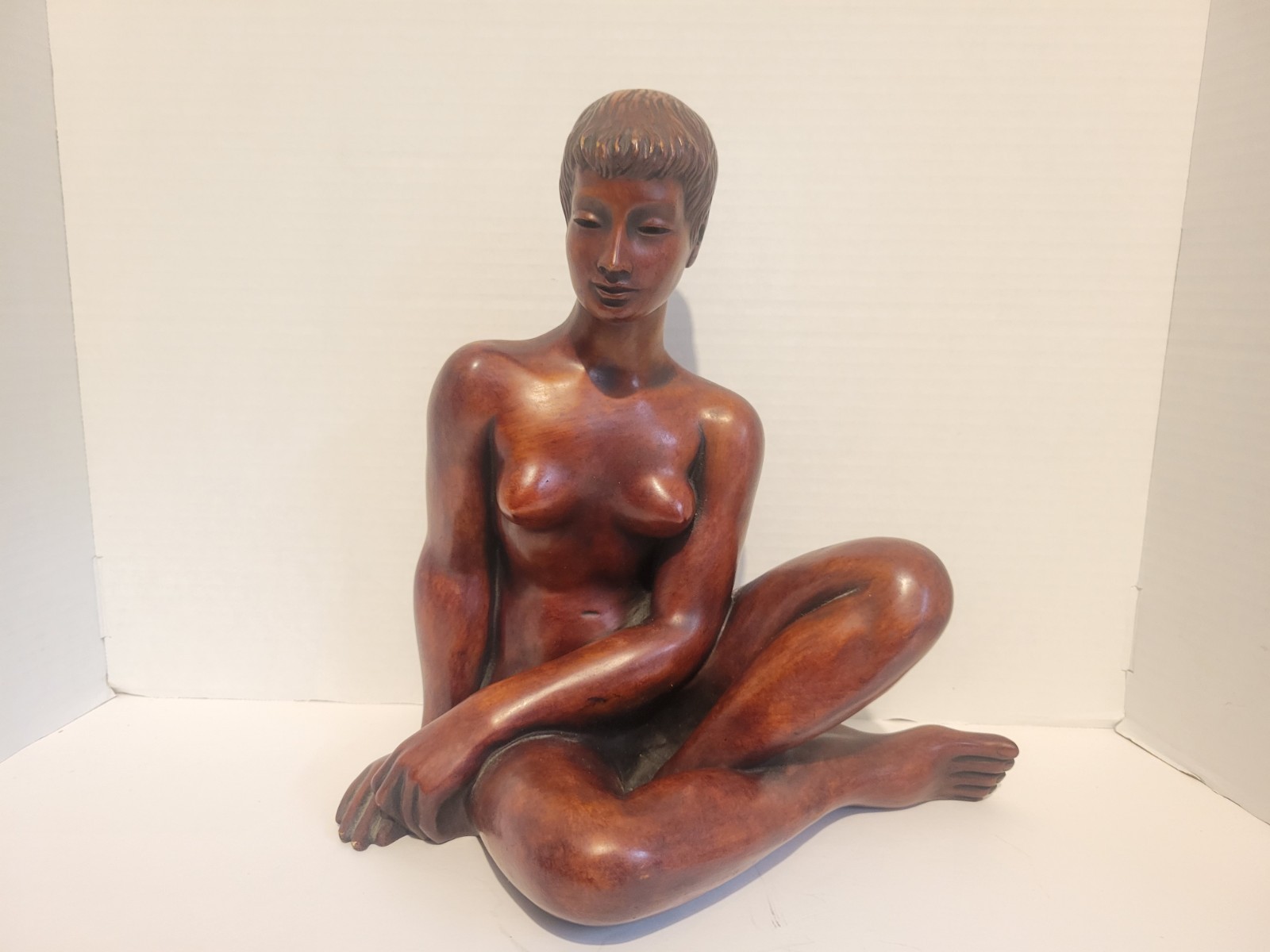 Vintage A C H A T I T H A N D A R B E R T Cherry Wood? Nude Figurine