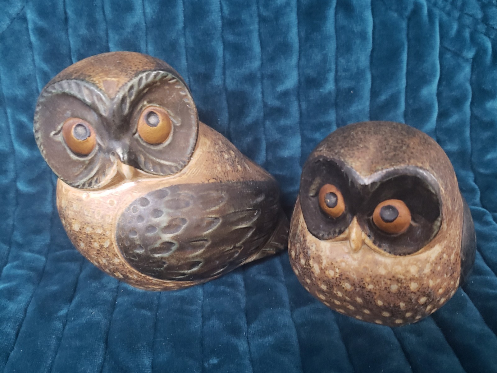 Vintage Set 2 Otagiri OMC Owl Figurines Bird Mid Century  Modern Japan 