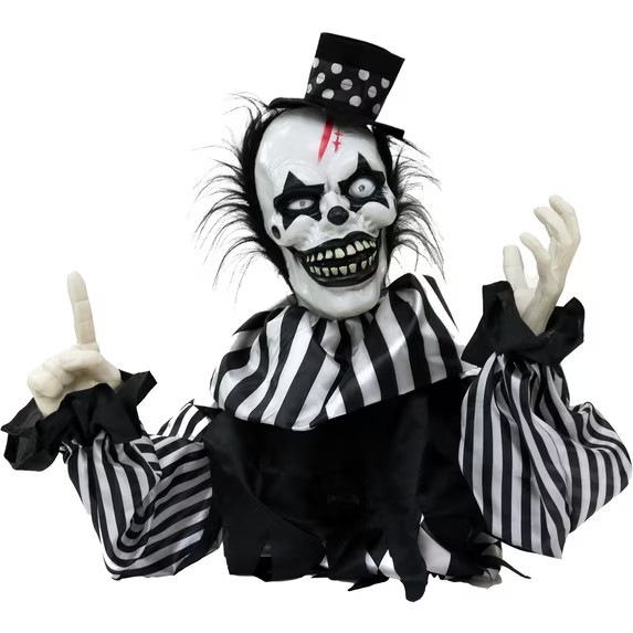 Haunted Hill Farm 1.8 ft Groundbreaker Clown Vile Scary Halloween Decor