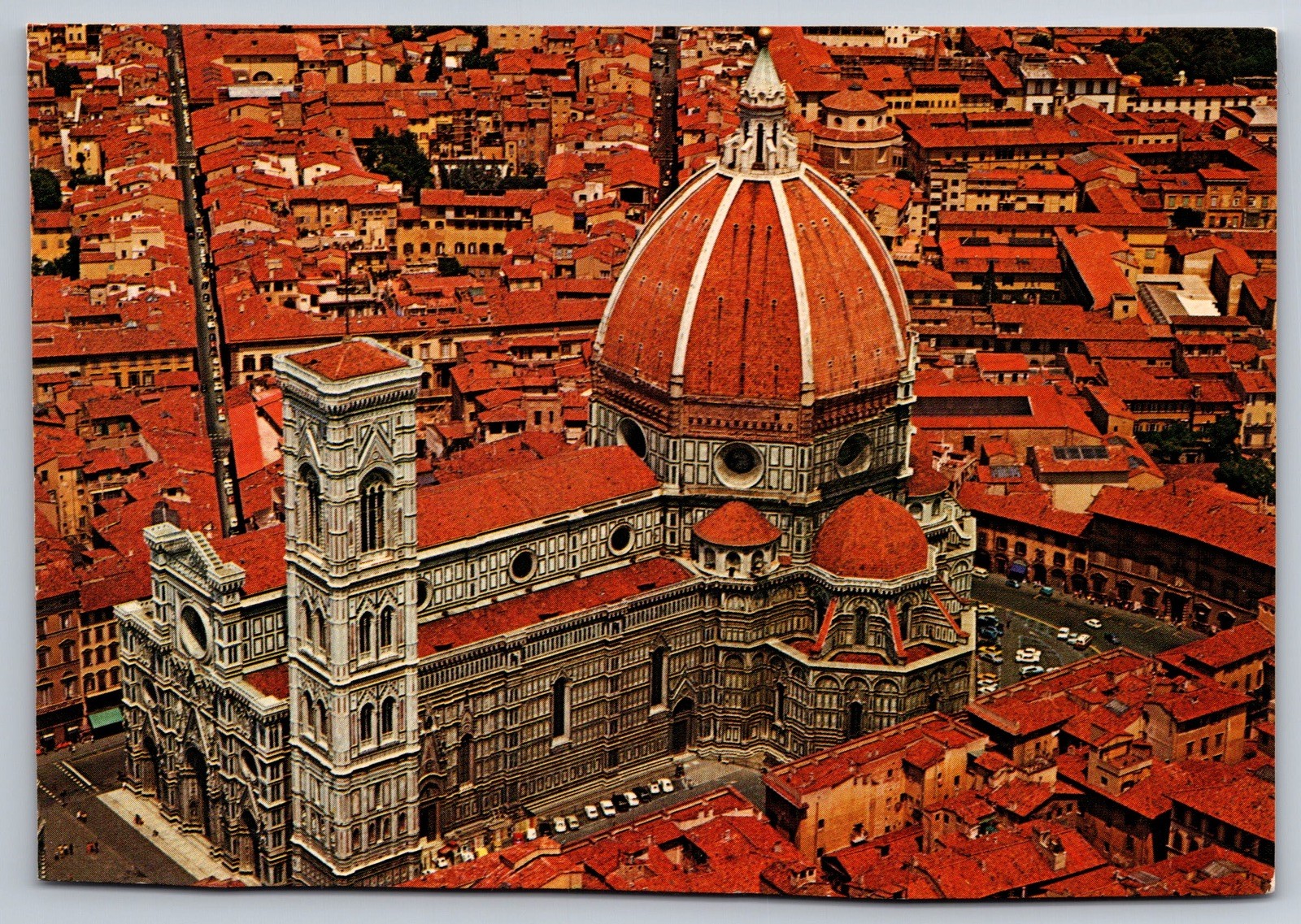 Postcard Florence Italy Duomo Firenze Aerial View Cathedral Roofs Landmark