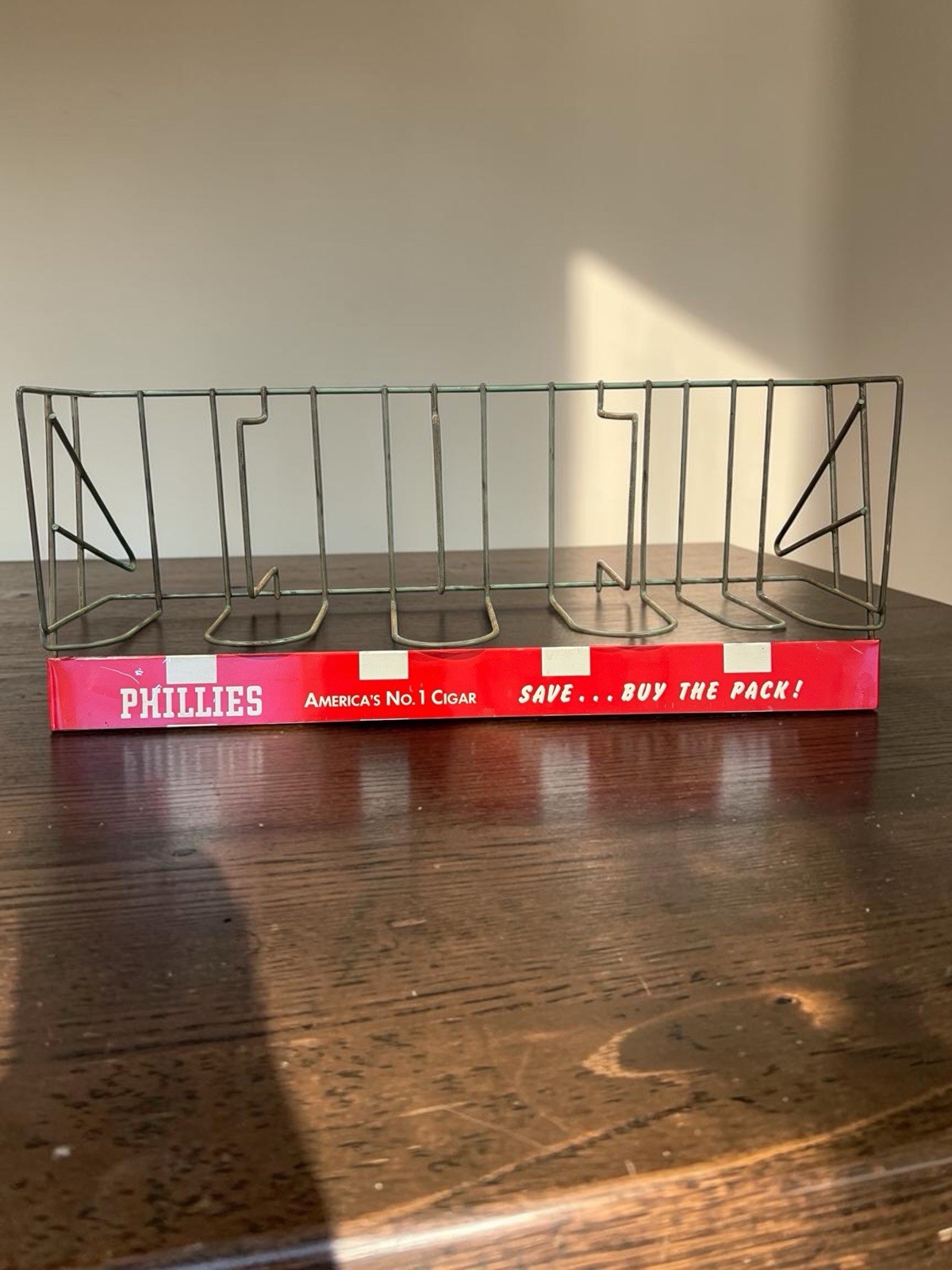 Vintage Phillies Cigar Wire Countertop Display Rack Sign Americas No 1 Cigar VTG Vintage Phillies Cigar Wire Countertop Display Rack Sign Americas No 1 Cigar VTG