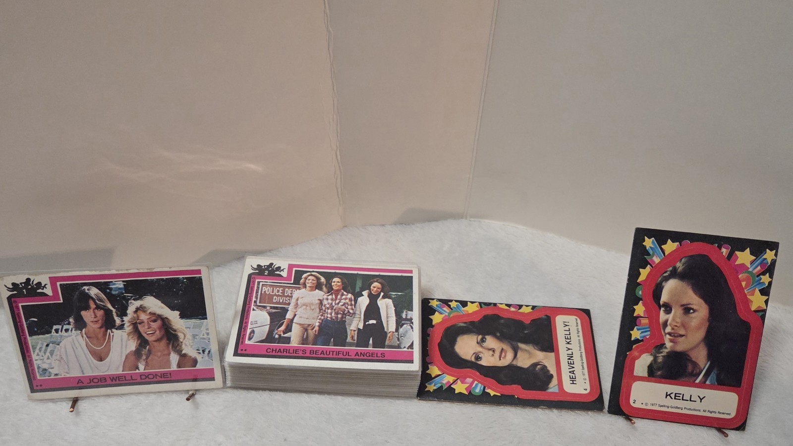 🔥1977 TOPPS CHARLIE'S ANGELS SERIES 1 - 39 PC CARD & STICKER LOT -NO DUPLICATES