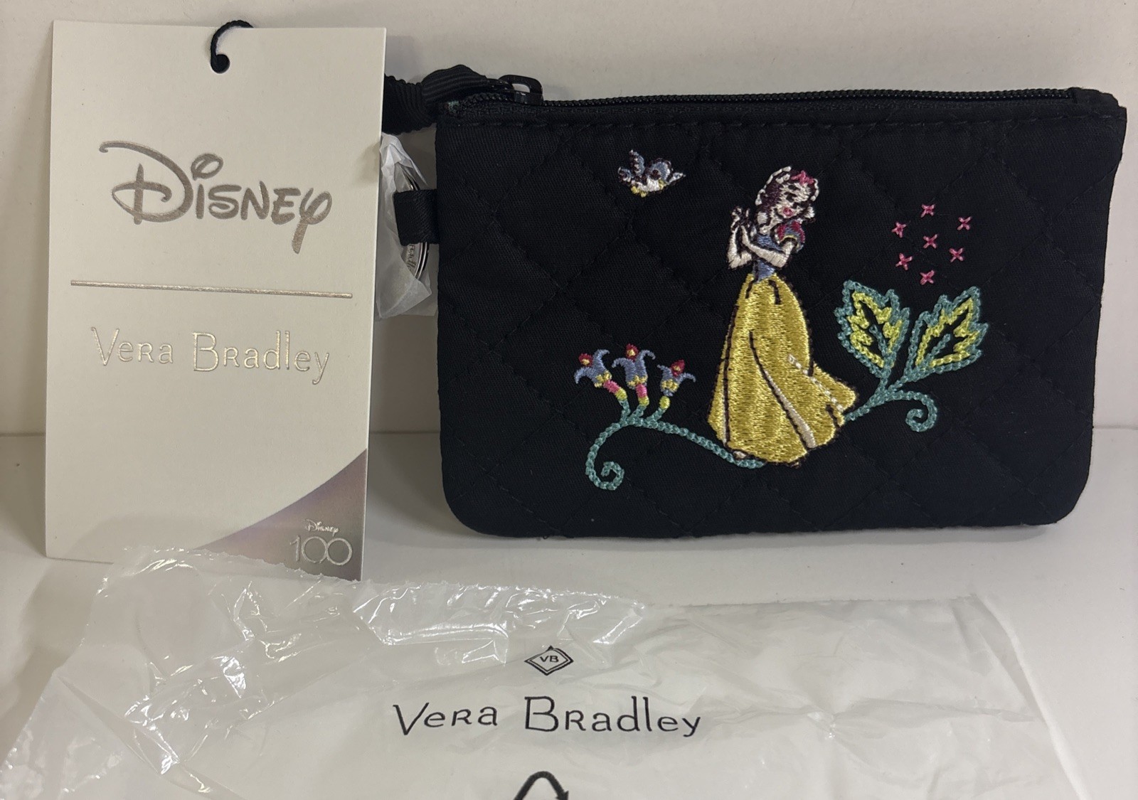 New Vera Bradley Disney 100 Snow White Wristlet Pouch Card Holder ID Case NWT