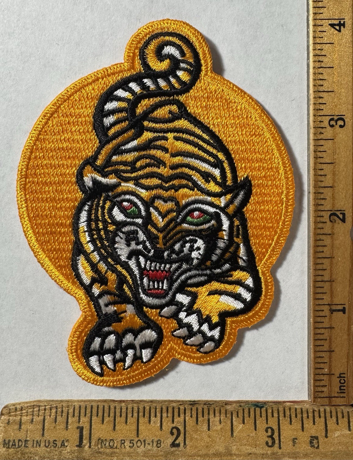 Vintage US Navy VA-65 Tigers Attack Squadron Iron On Patch USN Made In Taiwan