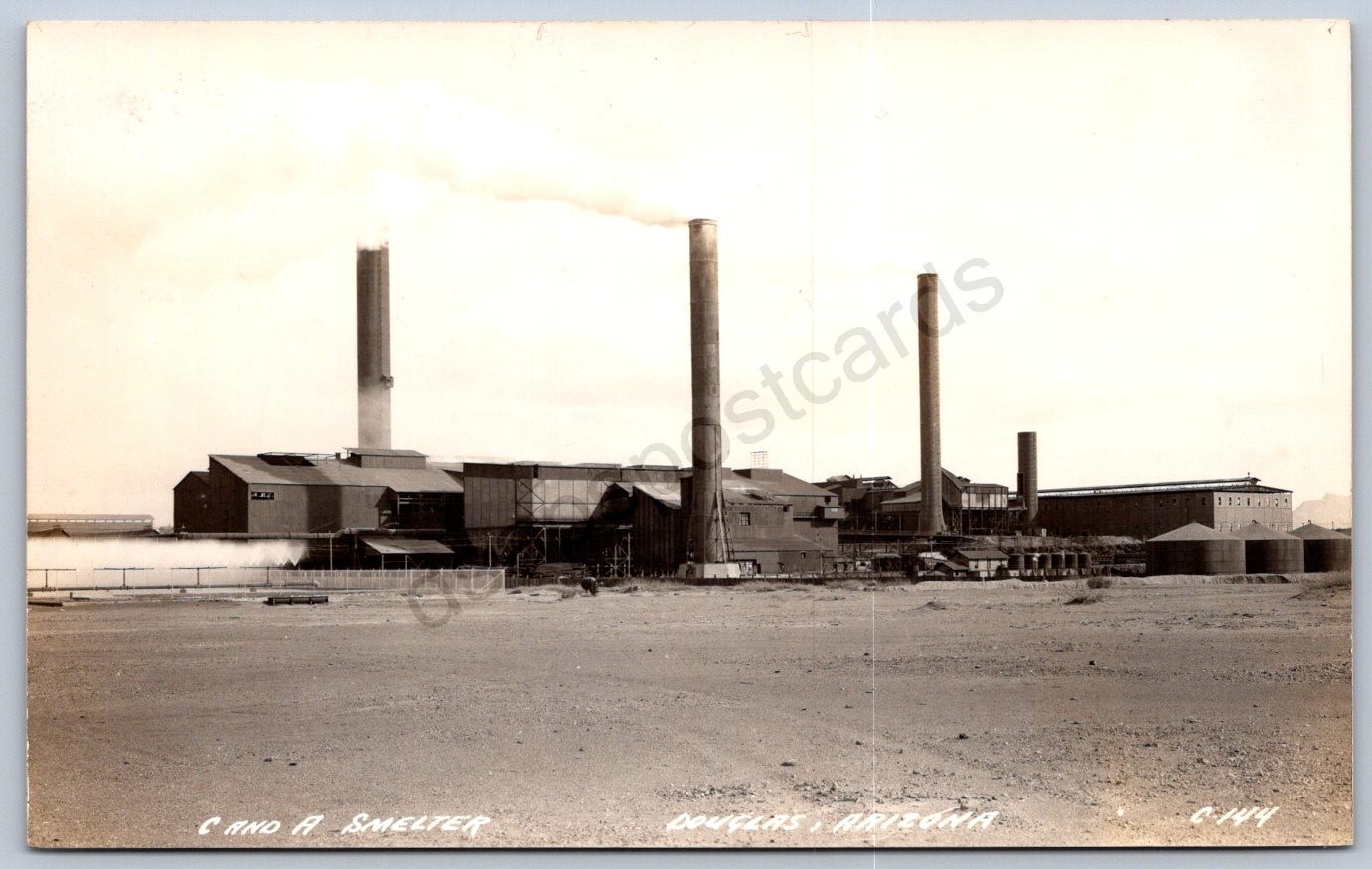 K44/ Douglas Arizona RPPC Postcard c40-50s C&A Smelter Factory 441