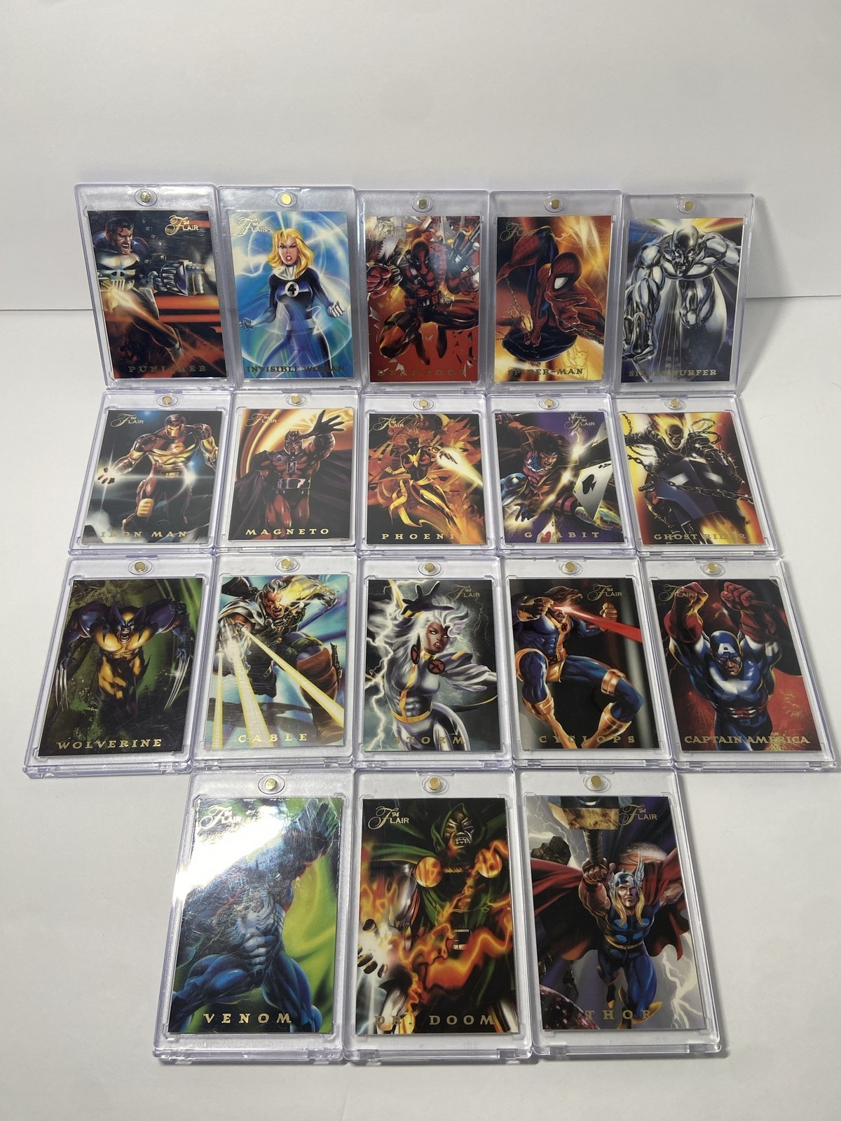 Vintage 1994 Marvel Flair PowerBlast Trading Card Lot 18 Insert Set Fleer
