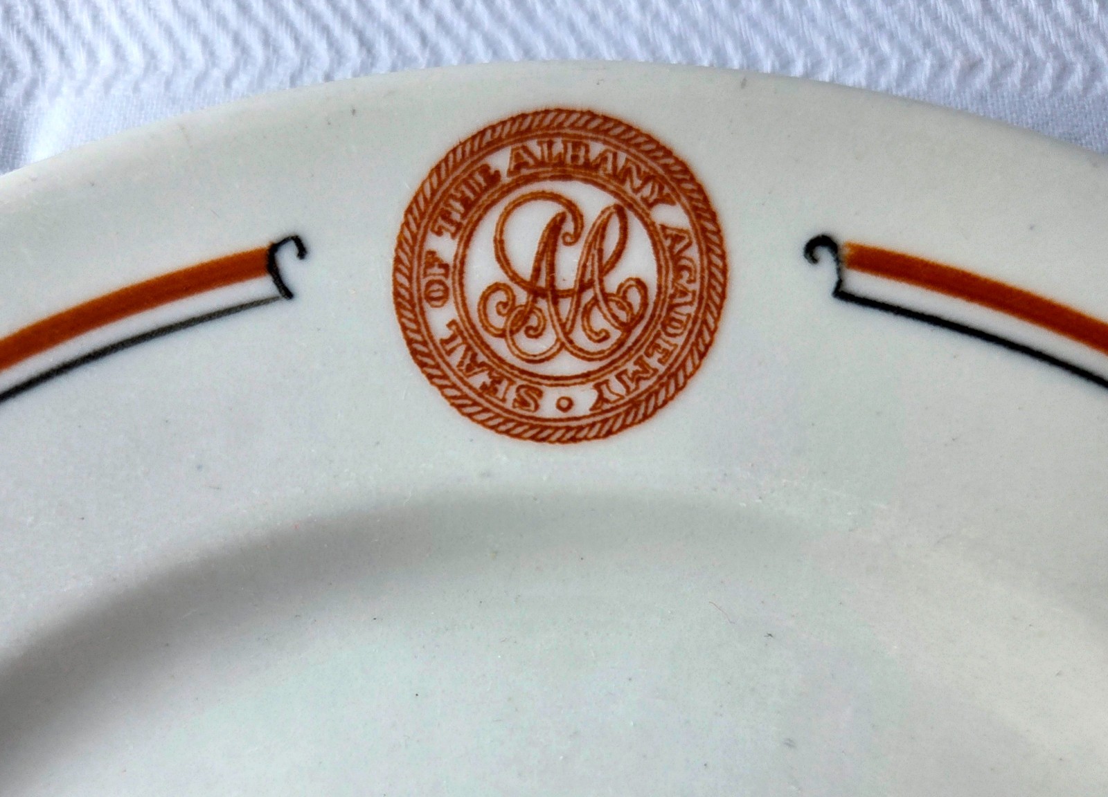 Rare Vintage Pair of Albany Academy Prep School Dining Hall Side Plates